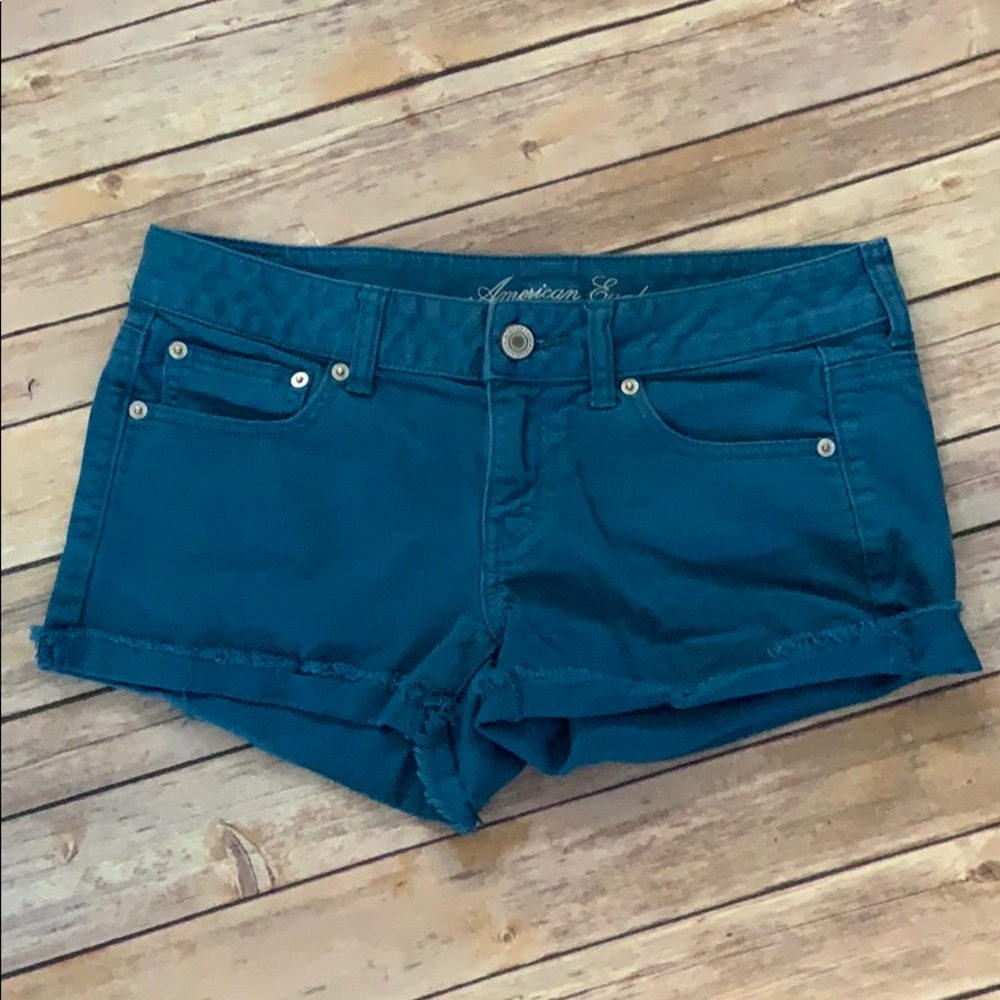 American Eagle Turquoise Denim Shorts